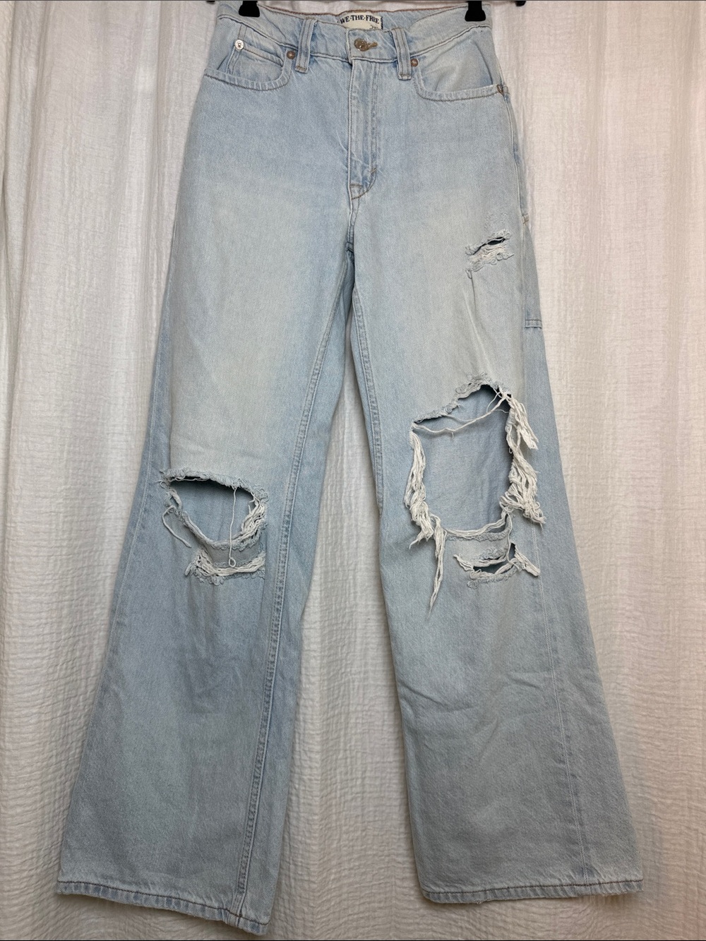 We The Free by Free People Tinsley Baggy High Rise Jeans - Ripper Wash